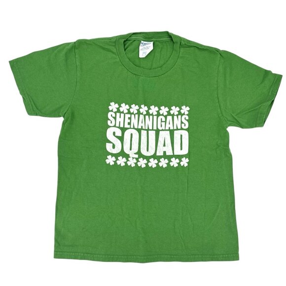 Shenanigans Squad T-Shirt Kids Size 7-8 Irish Green St Patricks Day Tee - Picture 2 of 8